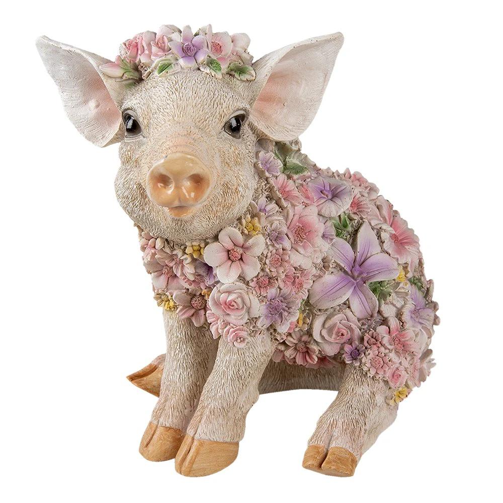 Image pig 24x16x23 cm pink plastic pig home accessories by Clayre & Eef.