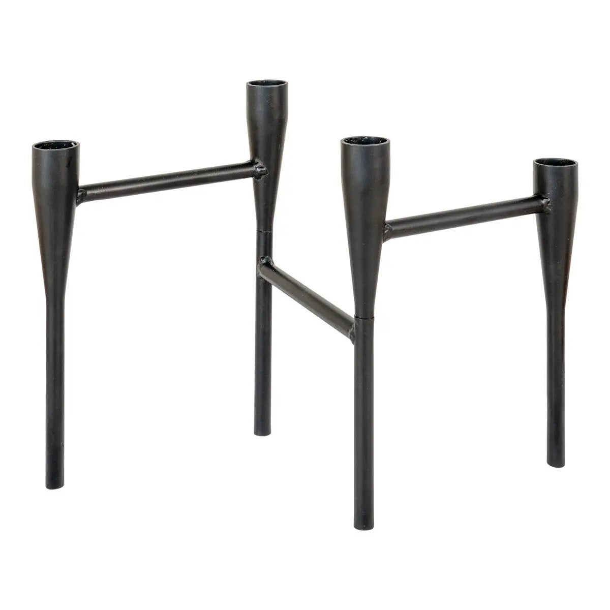 Candle Holder - Steel, Black - 15x28x21 cm by EMIRELLE