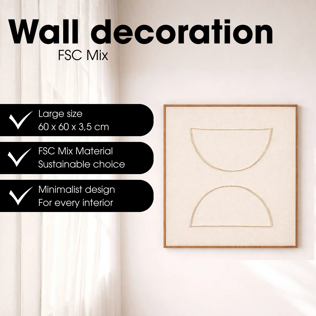 Wall decoration Beige by Mica Decorations