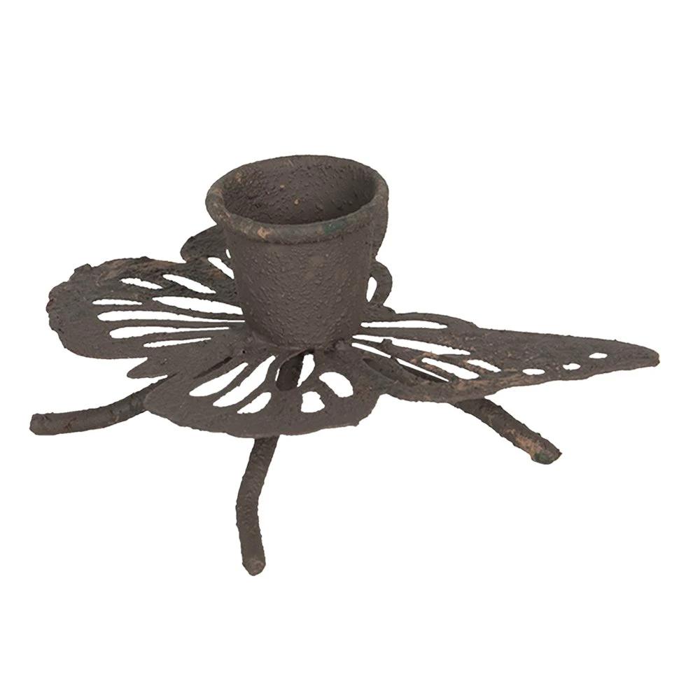 Candlestick butterfly 9x6x4 cm by Clayre & Eef.
