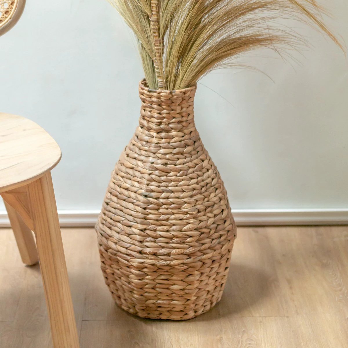 Woven Boho Vase DAYANA natural made from Water Hyacinth by Soeji