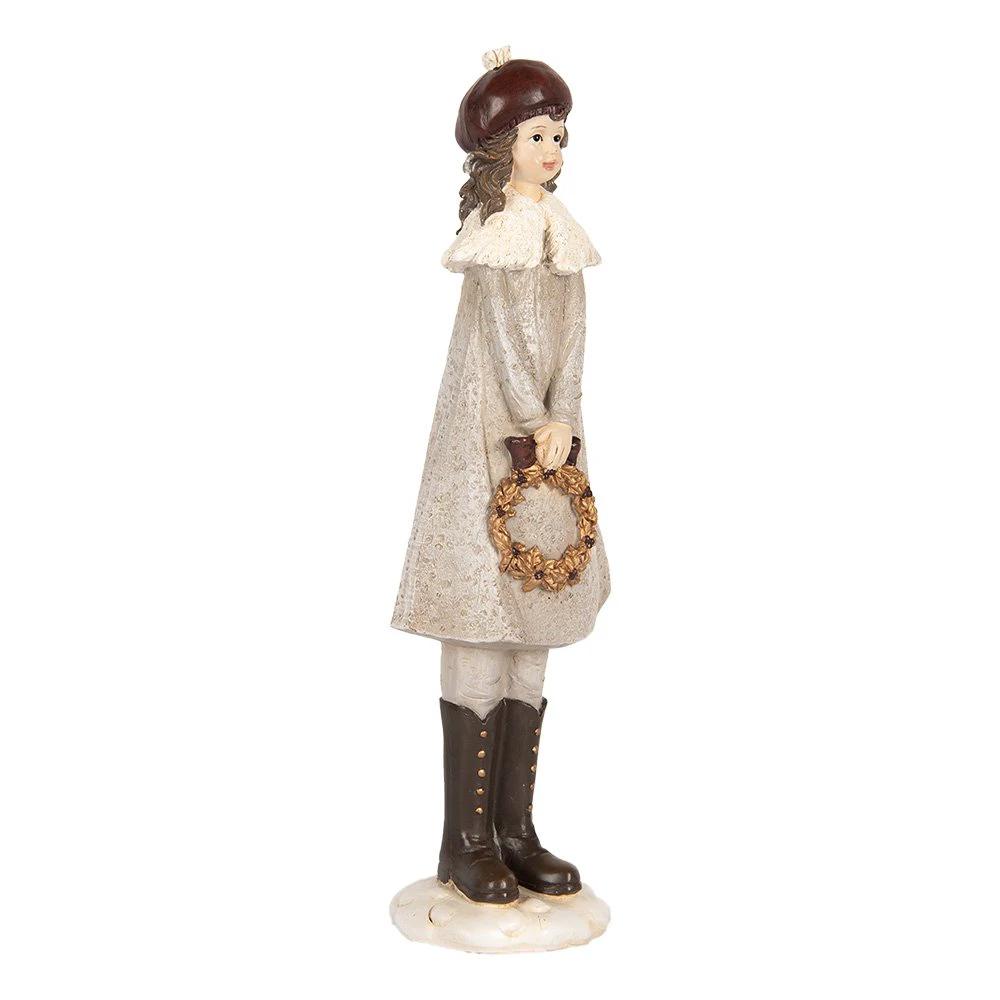 Decoration image girl 10x8x30 cm gray plastic by Clayre & Eef.