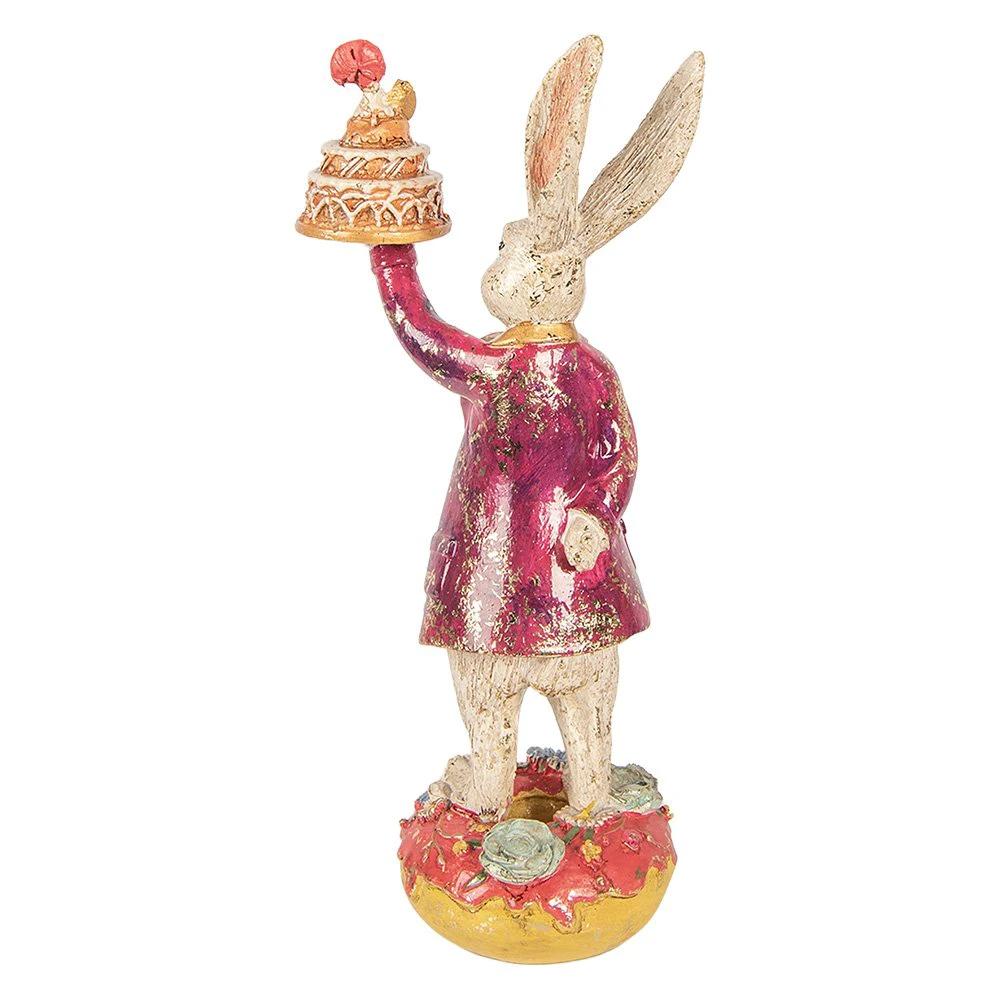 Decoration Statue Rabbit 14x10x30 cm Beige Plastic by Clayre & Eef.