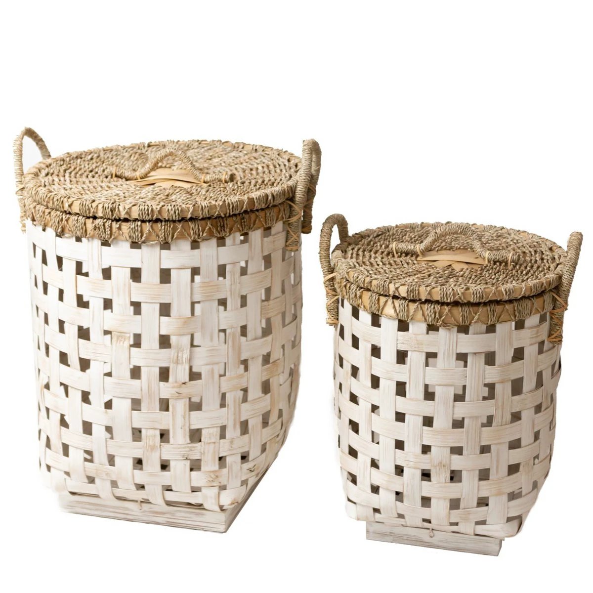 Laundry Basket with Lid IRAYA made from Bamboo by Soeji