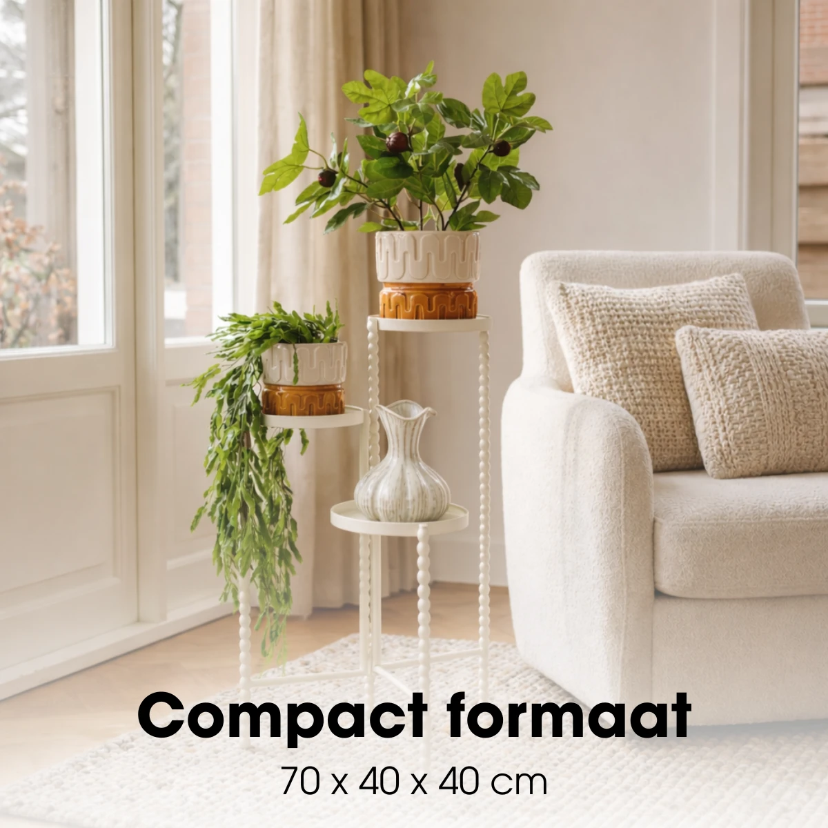 Plant stand Salvo Off-white by Mica Decorations