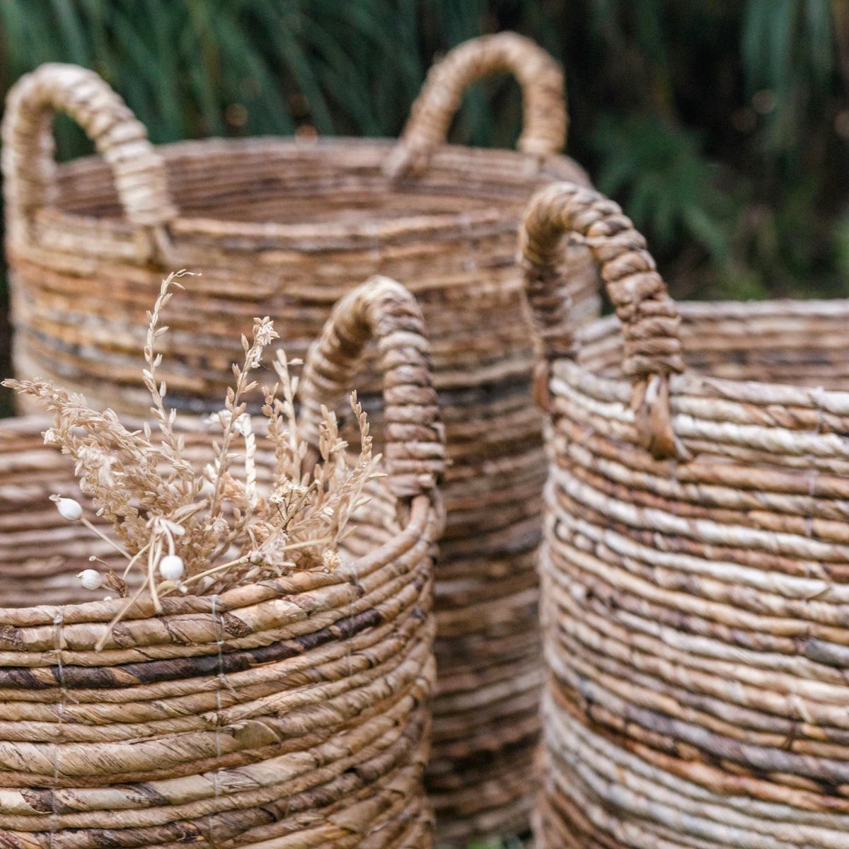 Laundry Basket SYAILENDRA | Plant Basket | Storage Basket made from Banana Fibre (3 sizes) by Soeji