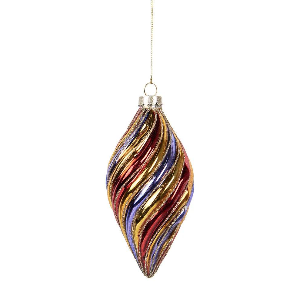 Christmas bauble Ø 6x13 cm multi -colored glass by Clayre & Eef.