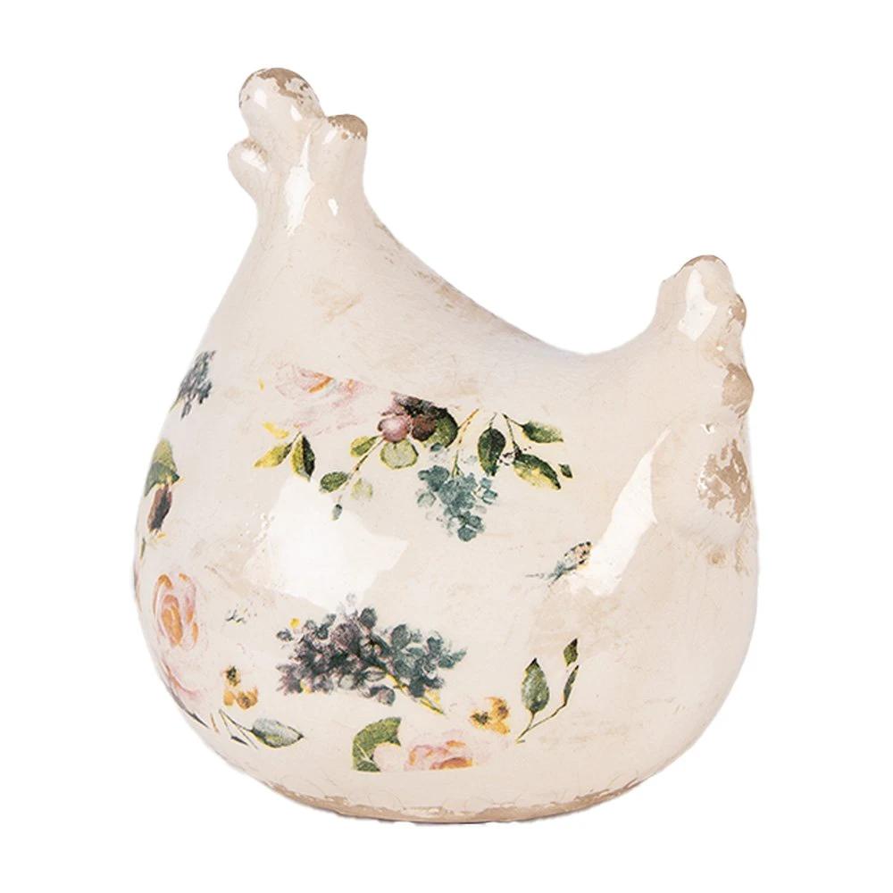 Decoration Statue Chicken 12x11x13 cm Beige Ceramic by Clayre & Eef.