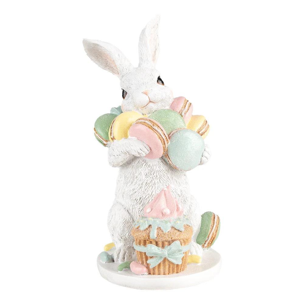 Decoration image rabbit 25 cm white plastic macarons by Clayre & Eef.