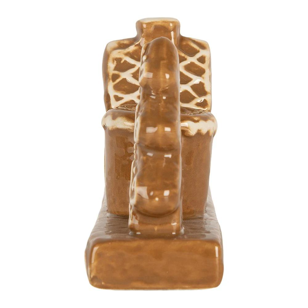 Candlestick House 21x4x8 cm Brown Ceramic by Clayre & Eef.