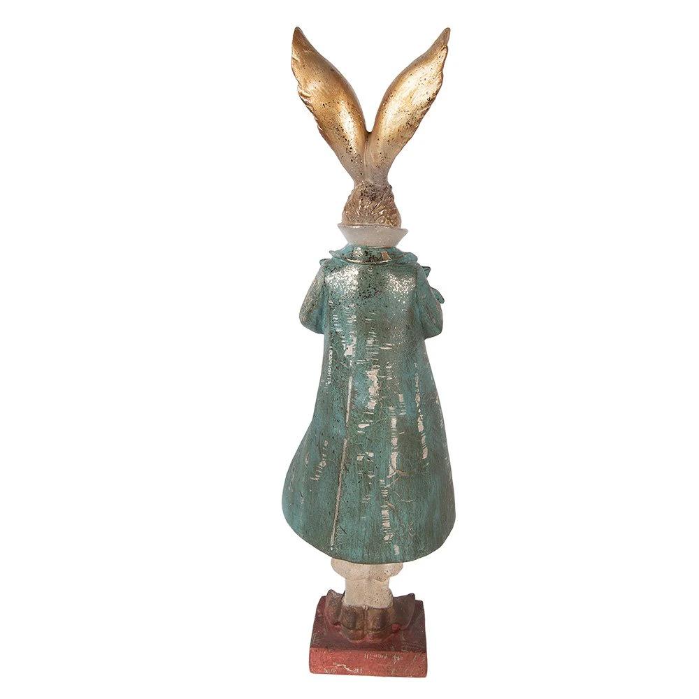 Decoration Statue Rabbit 14x12x47 cm Gold-colored Plastic by Clayre & Eef.