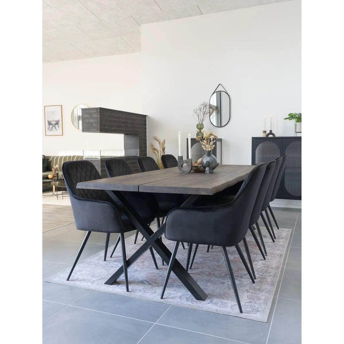 Trapani Mirror - Black, Steel/Artificial Leather, 35x60 cm by EMIRELLE