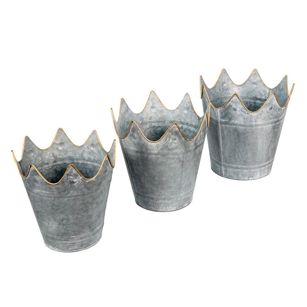 Dekorativer Pflanzenhalter (3) Ø 29x29 / Ø 26x27 / Ø 22x24 cm von Clayre & Eef.