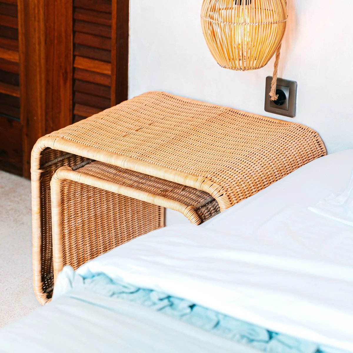 Rattan Side Table with Stable Metal Frame – Handcrafted Coffee Table BAYU by Soeji