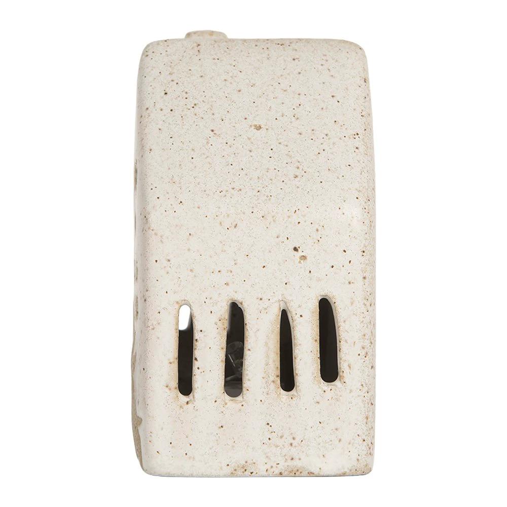 Decoration house with LED 6x5x10 cm Beige ceramics by Clayre & Eef.