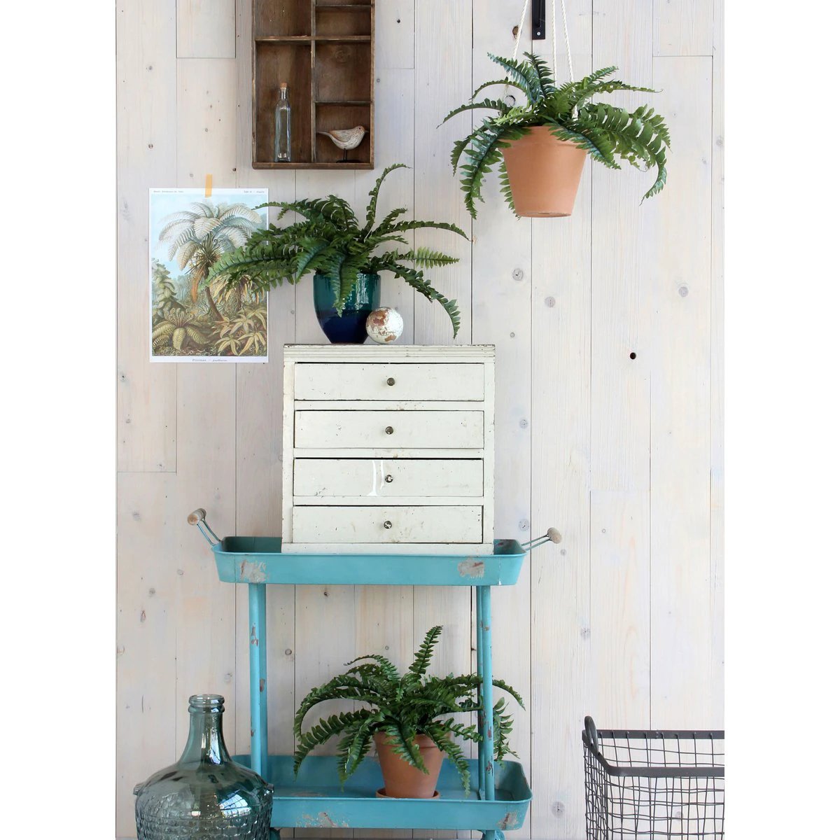 Artificial plant Boston fern Green by Mica Decorations