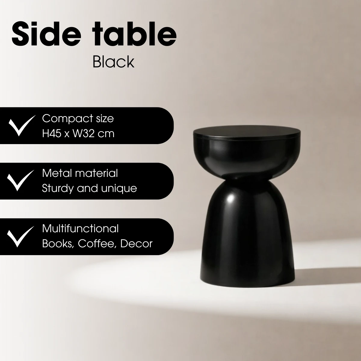 Elliott Black side table by Mica Decorations