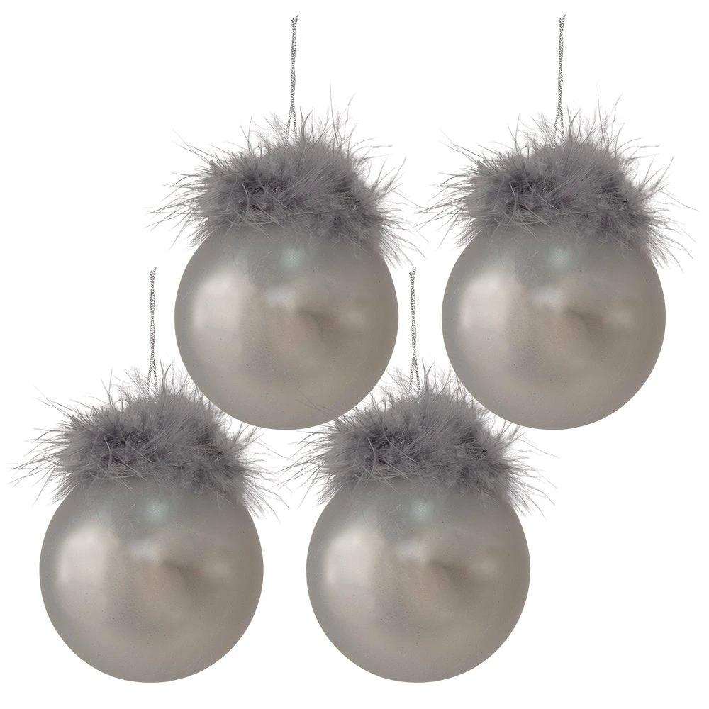 Christmas bauble Ø 8x8 cm (set of 4) by Clayre & Eef.