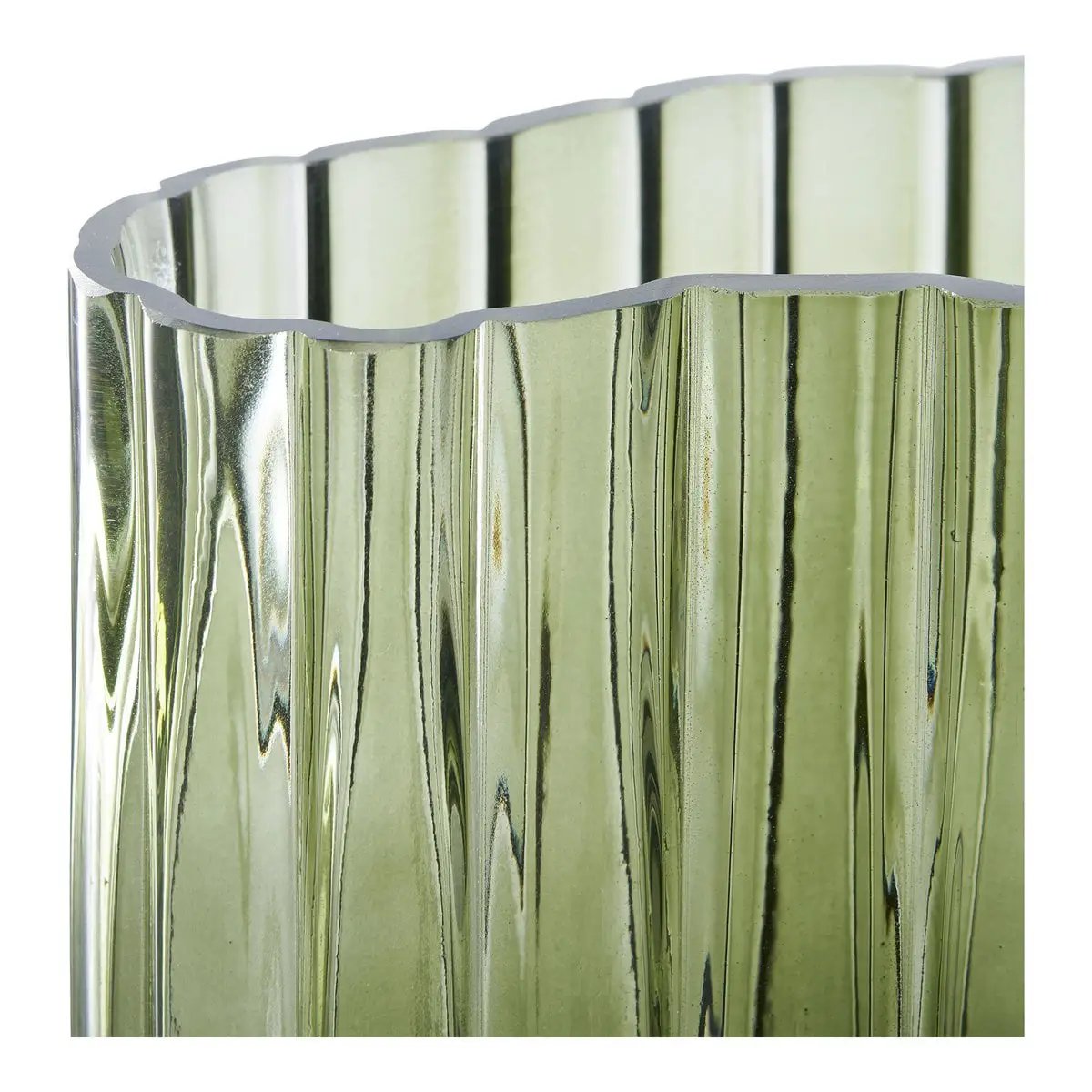 Vase - Smoked Green, Glass, 21x12x26.5cm by EMIRELLE