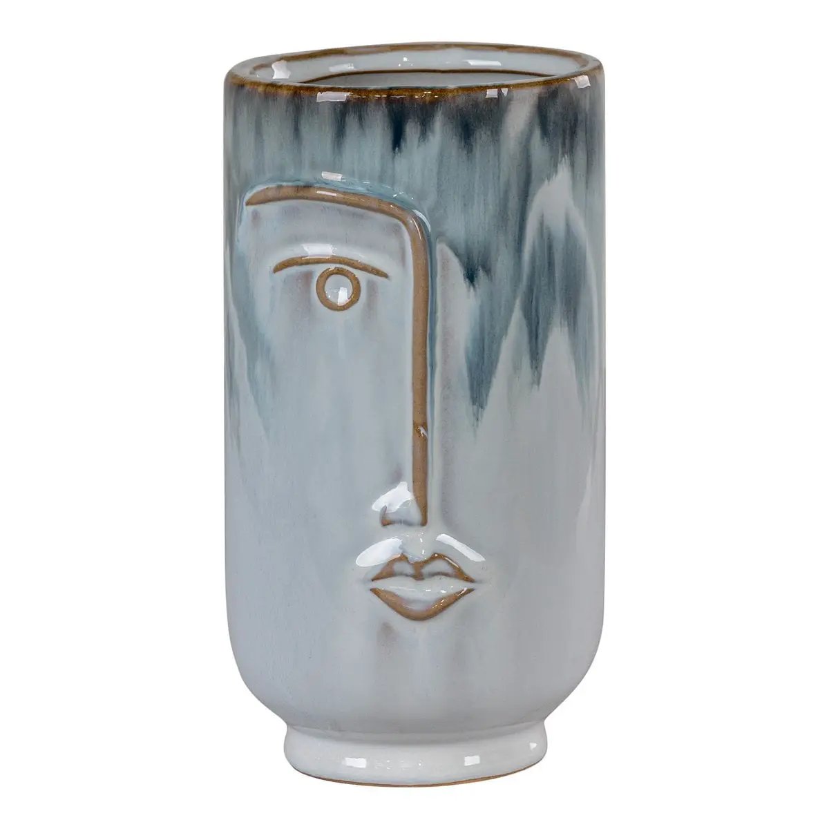 Vase - 2-Tone Blue, Porcelain, 9.5x17 cm by EMIRELLE
