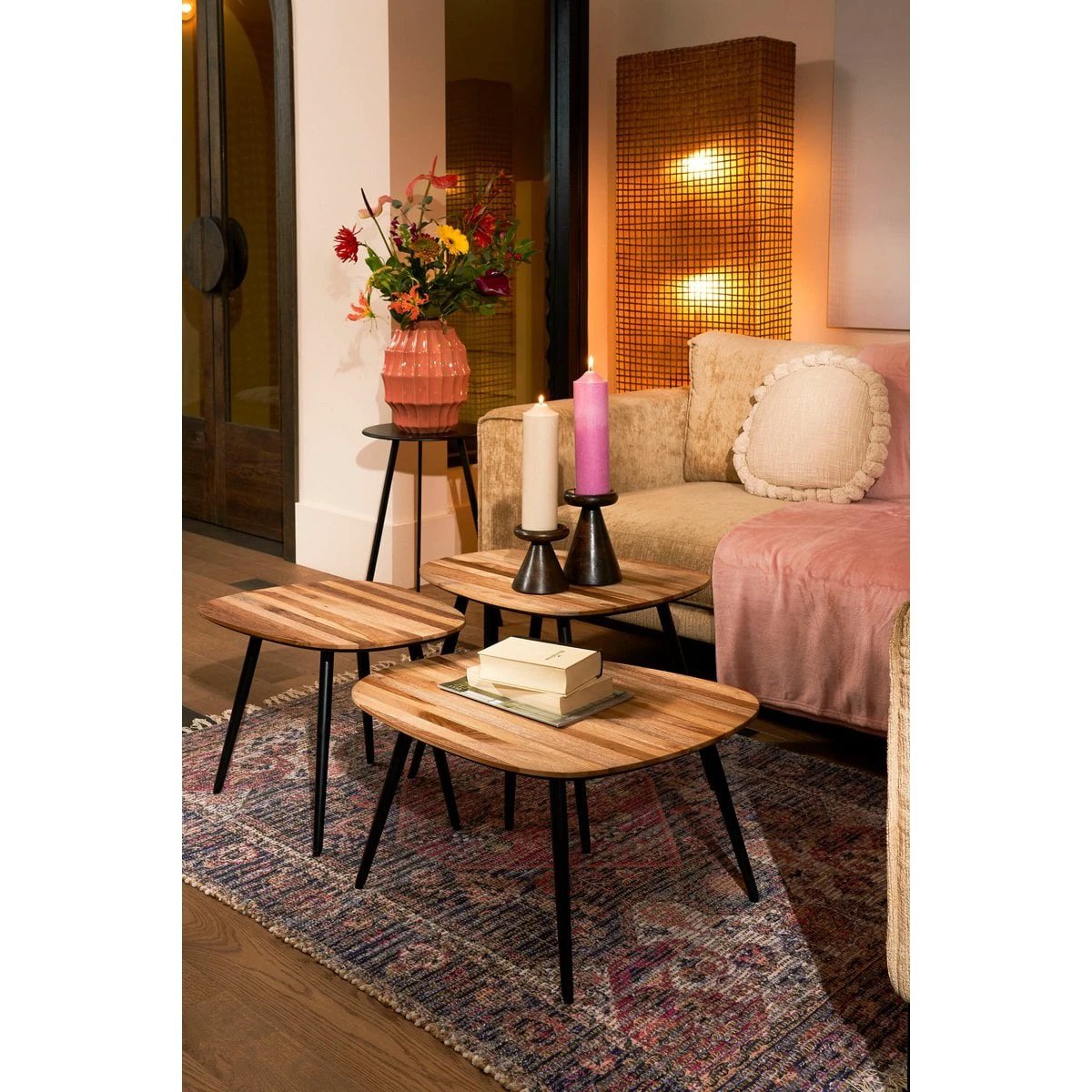 Side table set Jailey Brown by Mica Decorations