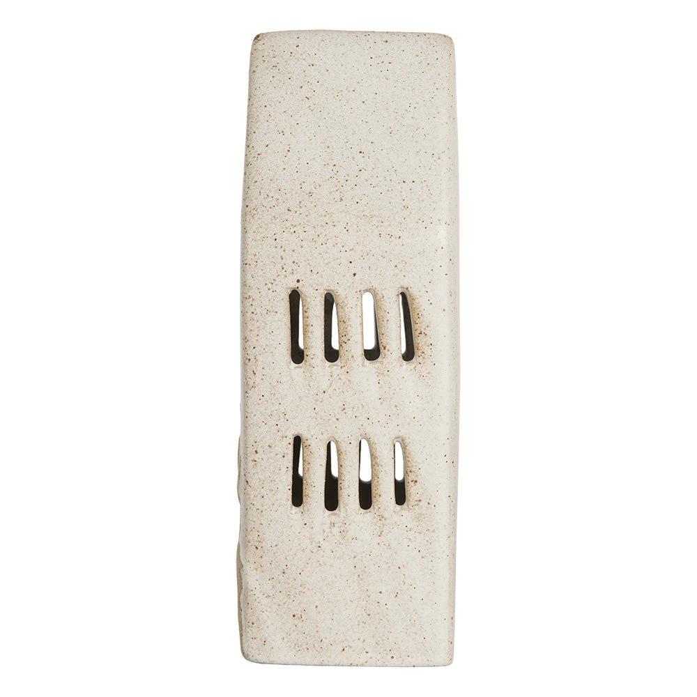 Decoration house with LED 7x6x19 cm Beige ceramics by Clayre & Eef.