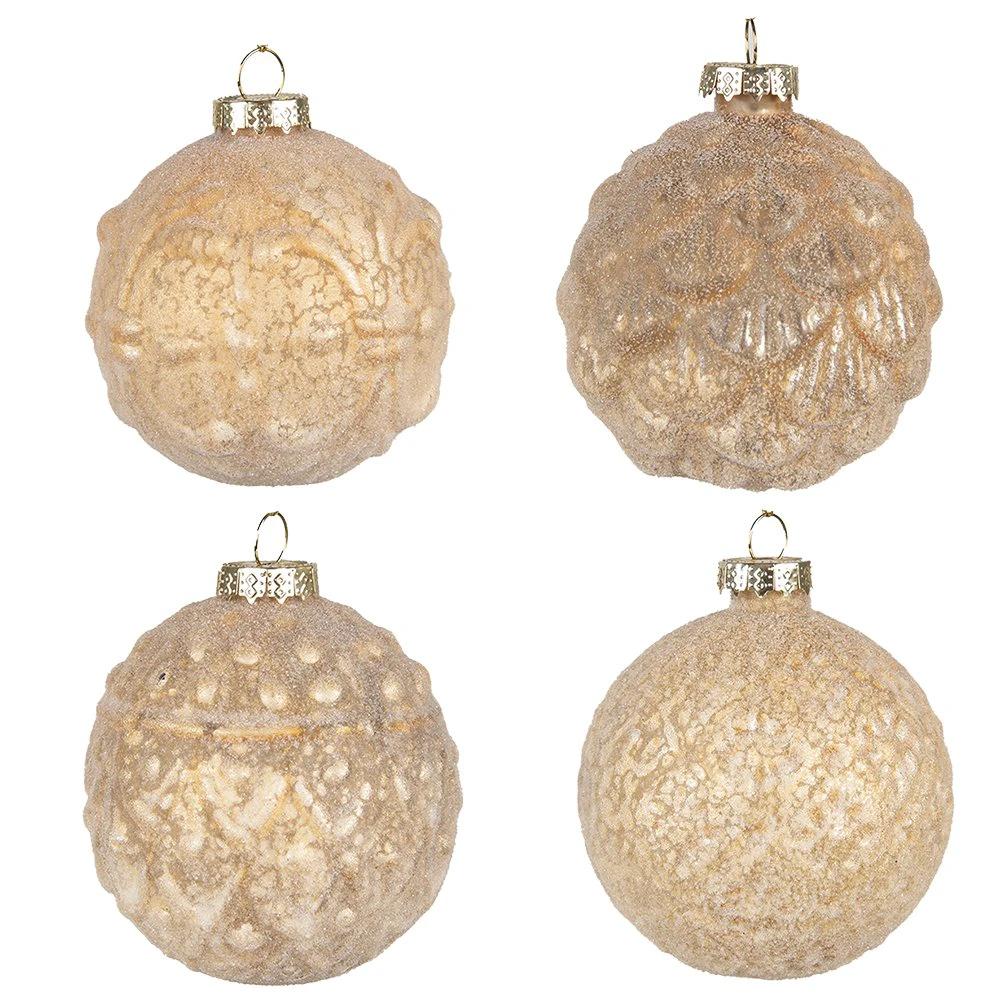 Christmas bauble Ø 10x10 cm (set of 4) by Clayre & Eef.