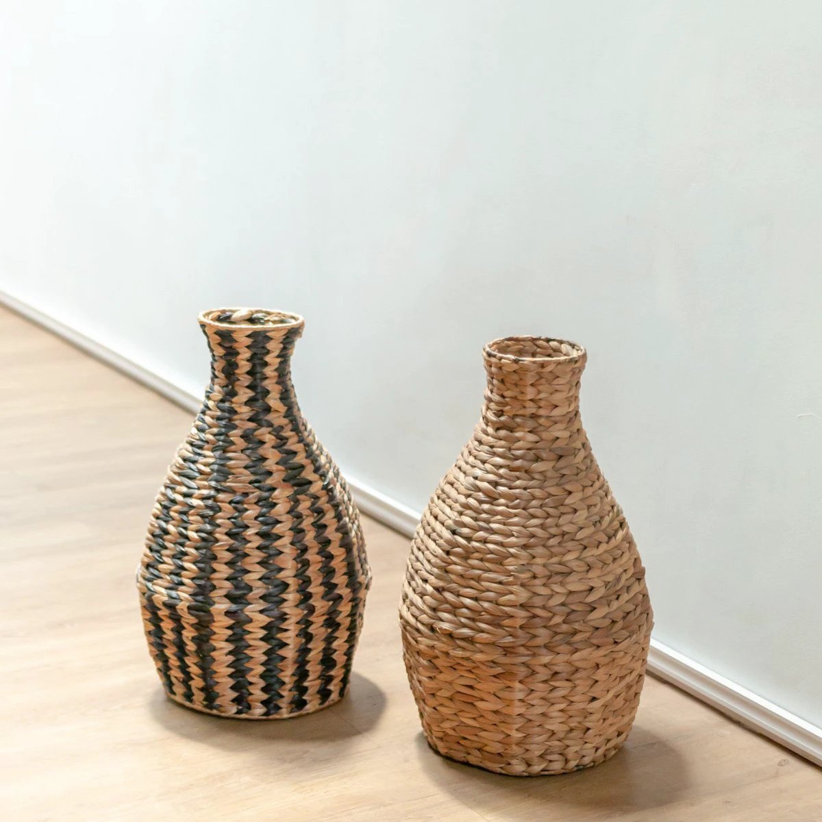 Woven Boho Vase DAYANA natural made from Water Hyacinth by Soeji