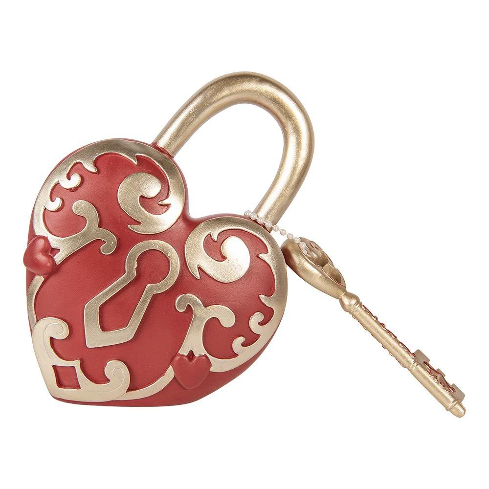Decoration Image Heart 22x9x30 cm Red Plastic by Clayre & Eef.