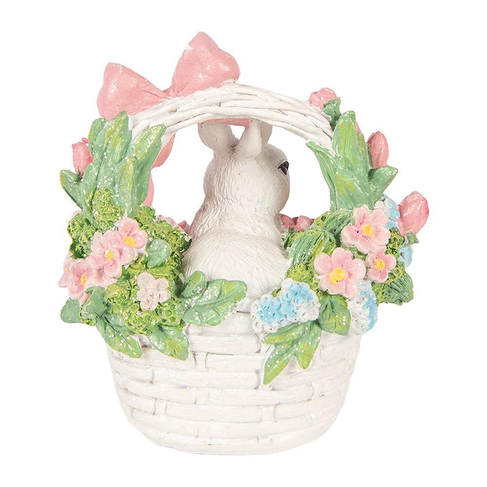 Decoration Statue Rabbit 15x9x16 cm White Plastic by Clayre & Eef.