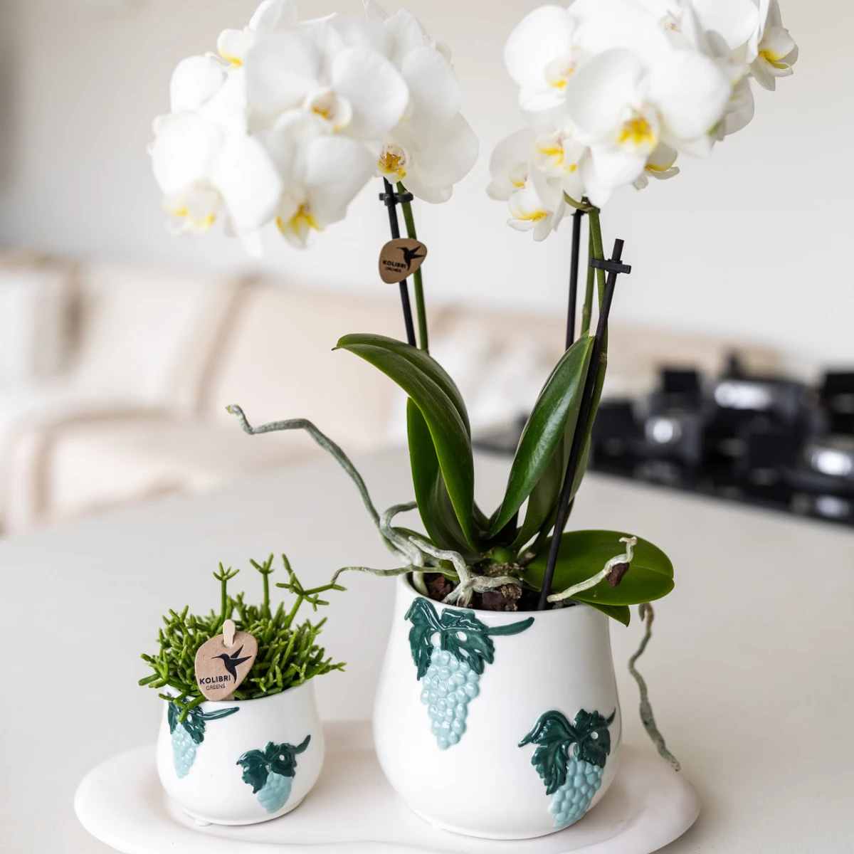 Kolibri Home | Cloud plate - Ovale dienblad Ø30cm - White by Kolibri Company