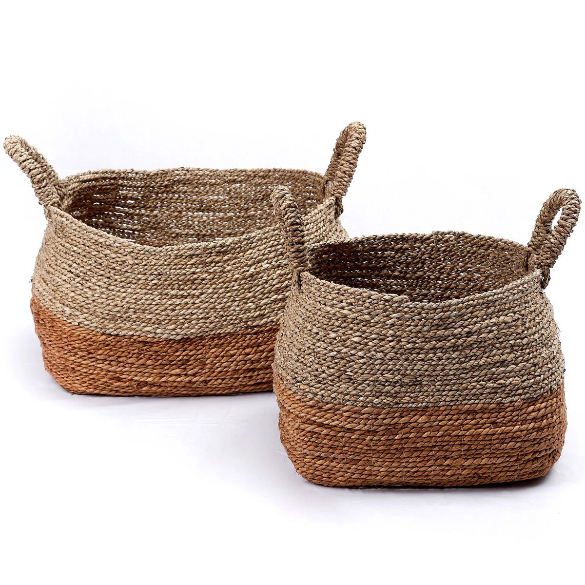 Storage Basket | Laundry Basket | Plant Basket MAJALENGKA (natural) made from Banana Fibre & Seagrass (3 sizes) by Soeji