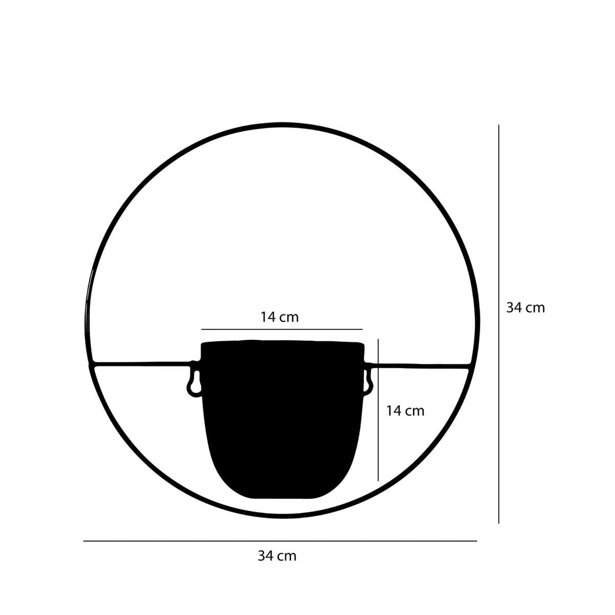 Flowerpot inside wall hanger Dexter Gold by Mica Decorations