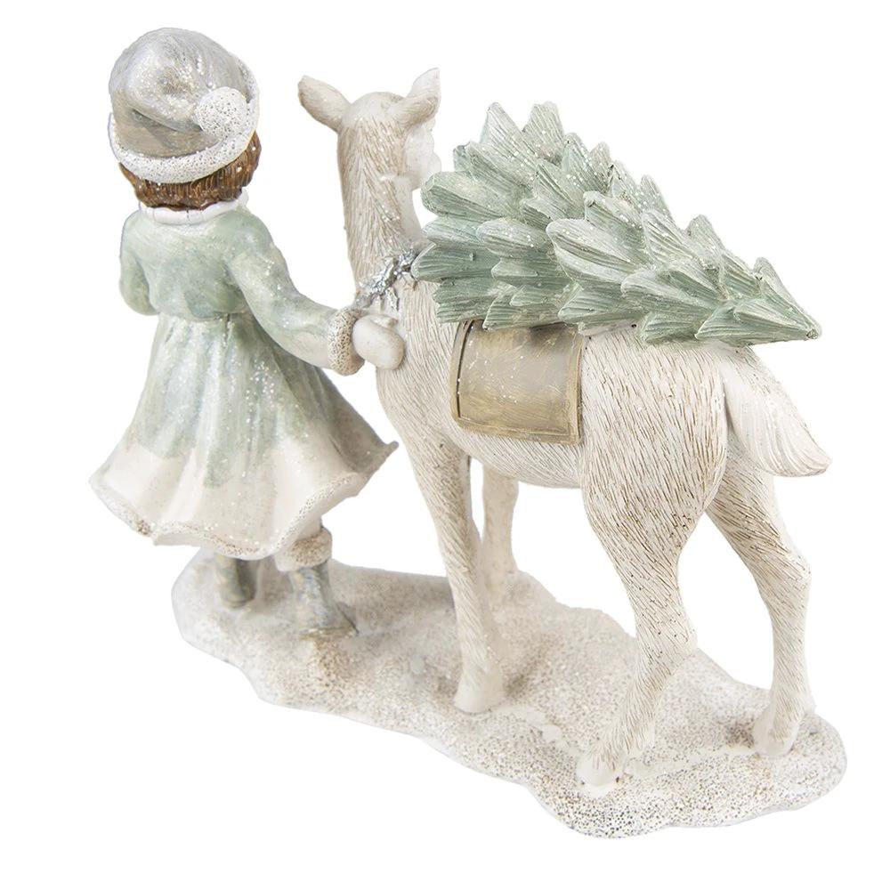Dekoration Kind mit Hirsch 22x9x18 cm von Clayre & Eef.