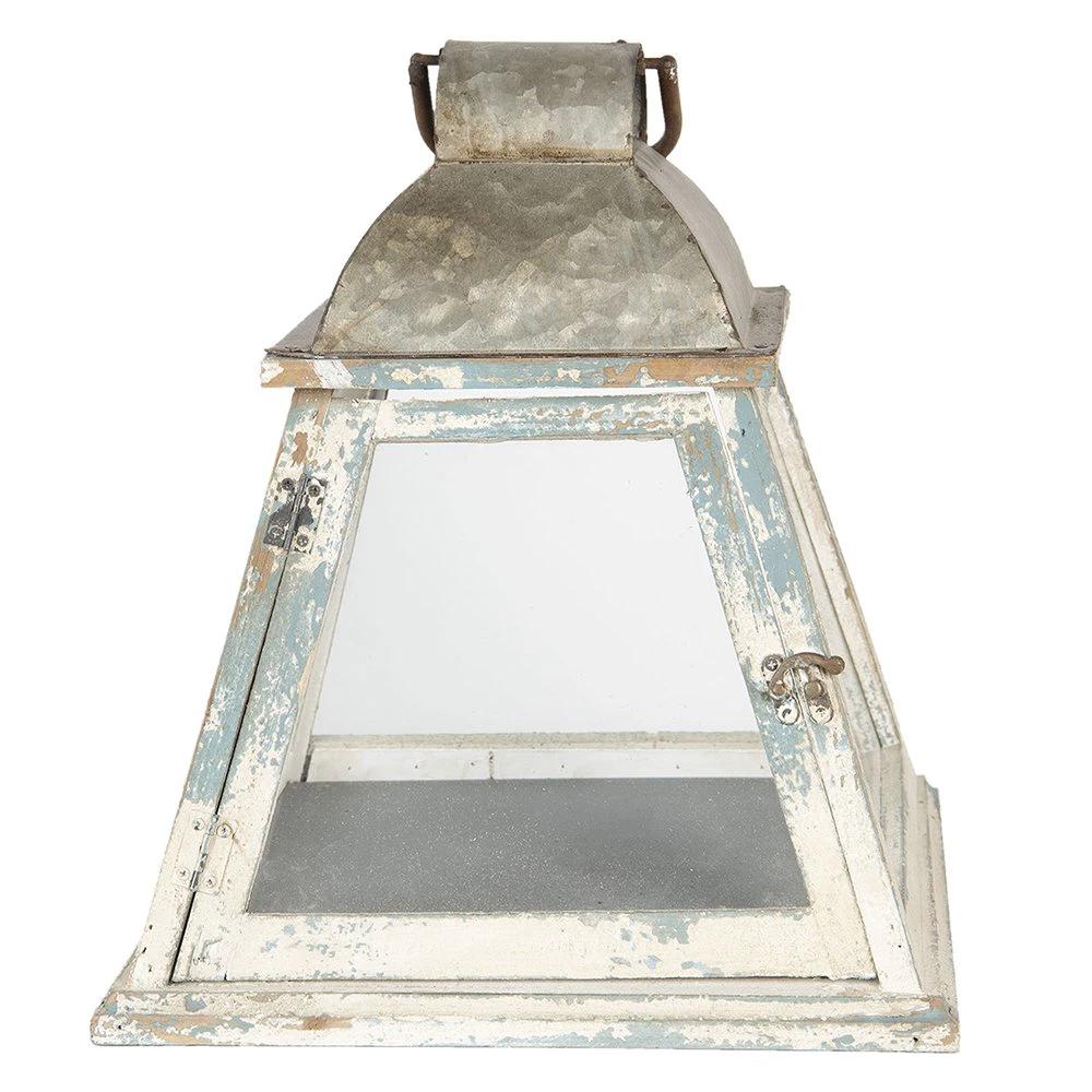 Lantern 33x33x37 cm beige wood candle holder by Clayre & Eef.