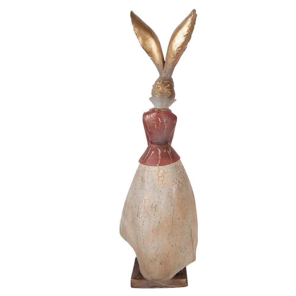 Decoration Statue Rabbit 15x13x46 cm Gold-colored Plastic by Clayre & Eef.