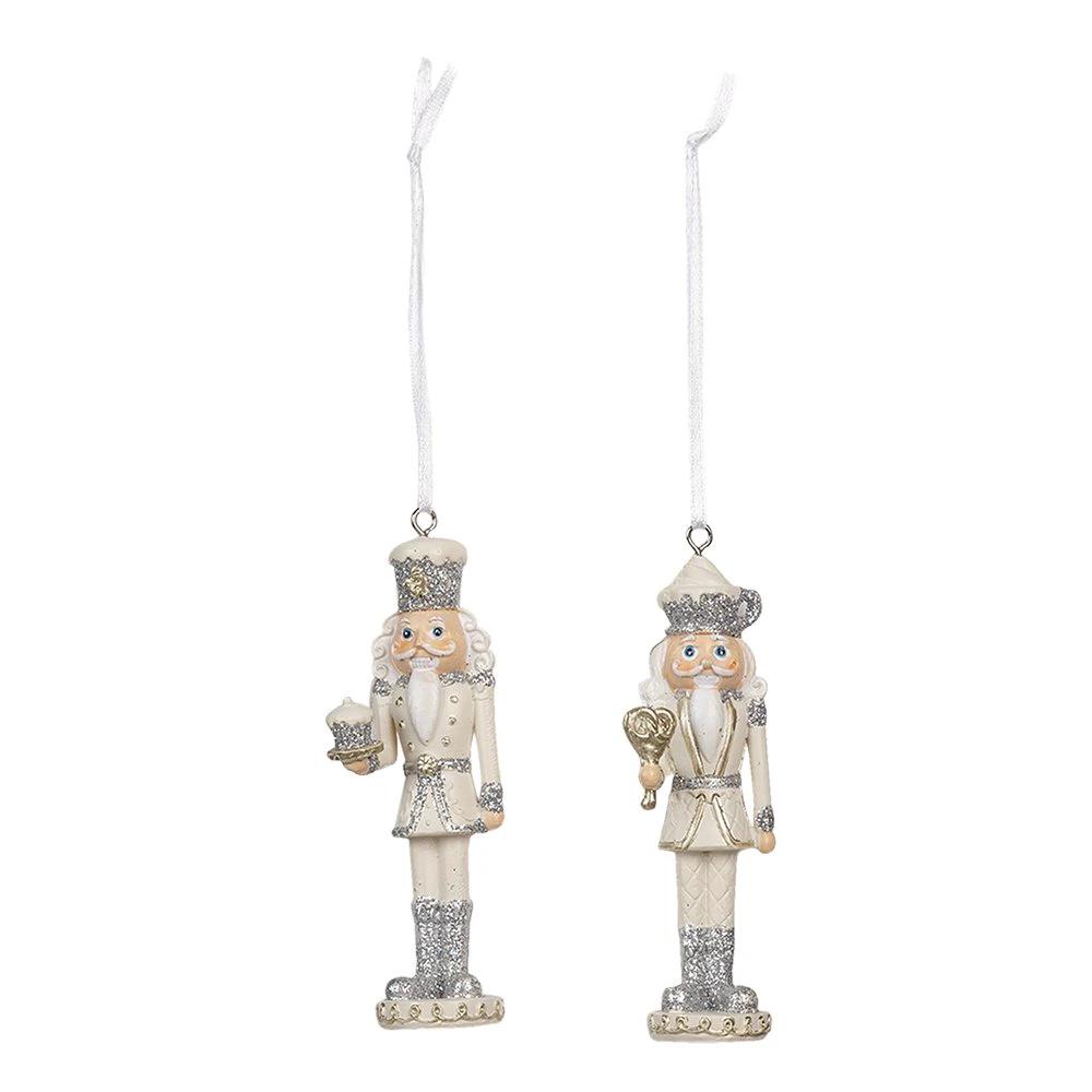 Decorative pendant nutcracker (set of 2) 3x3x10 cm by Clayre & Eef.