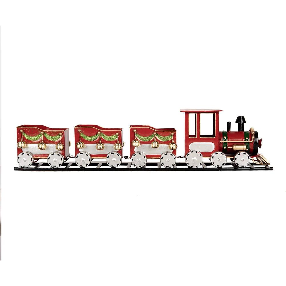 Decoration image train 58x12x14 cm red metal by Clayre & Eef.