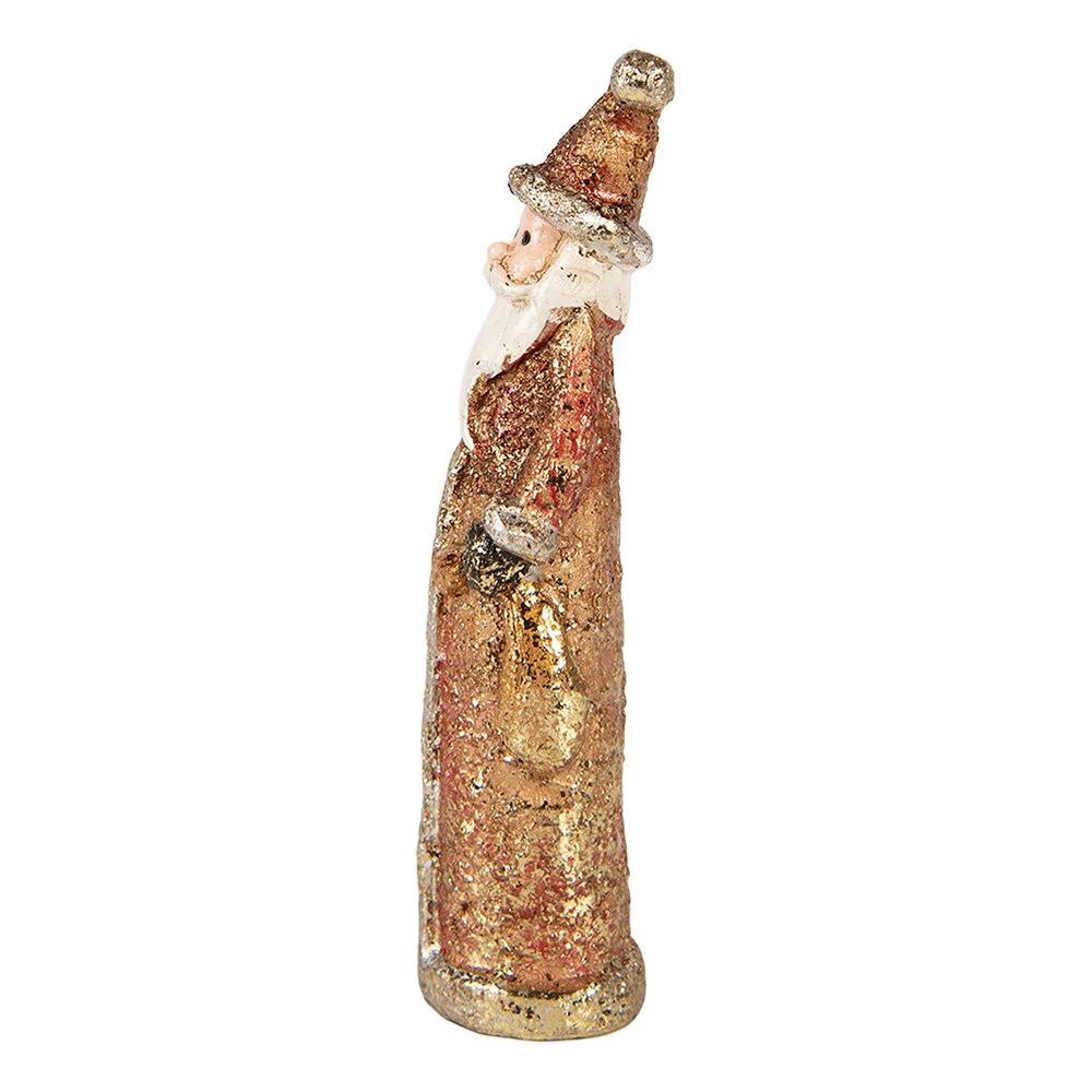 Christmas Decoration Statue Santa Claus 4x3x12 cm Red Plastic by Clayre & Eef.