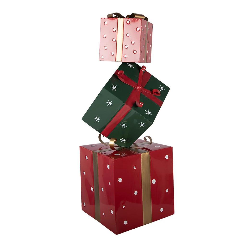 Christmas Decoration Image Gift 36x36x90 cm Red Green Metal by Clayre & Eef.