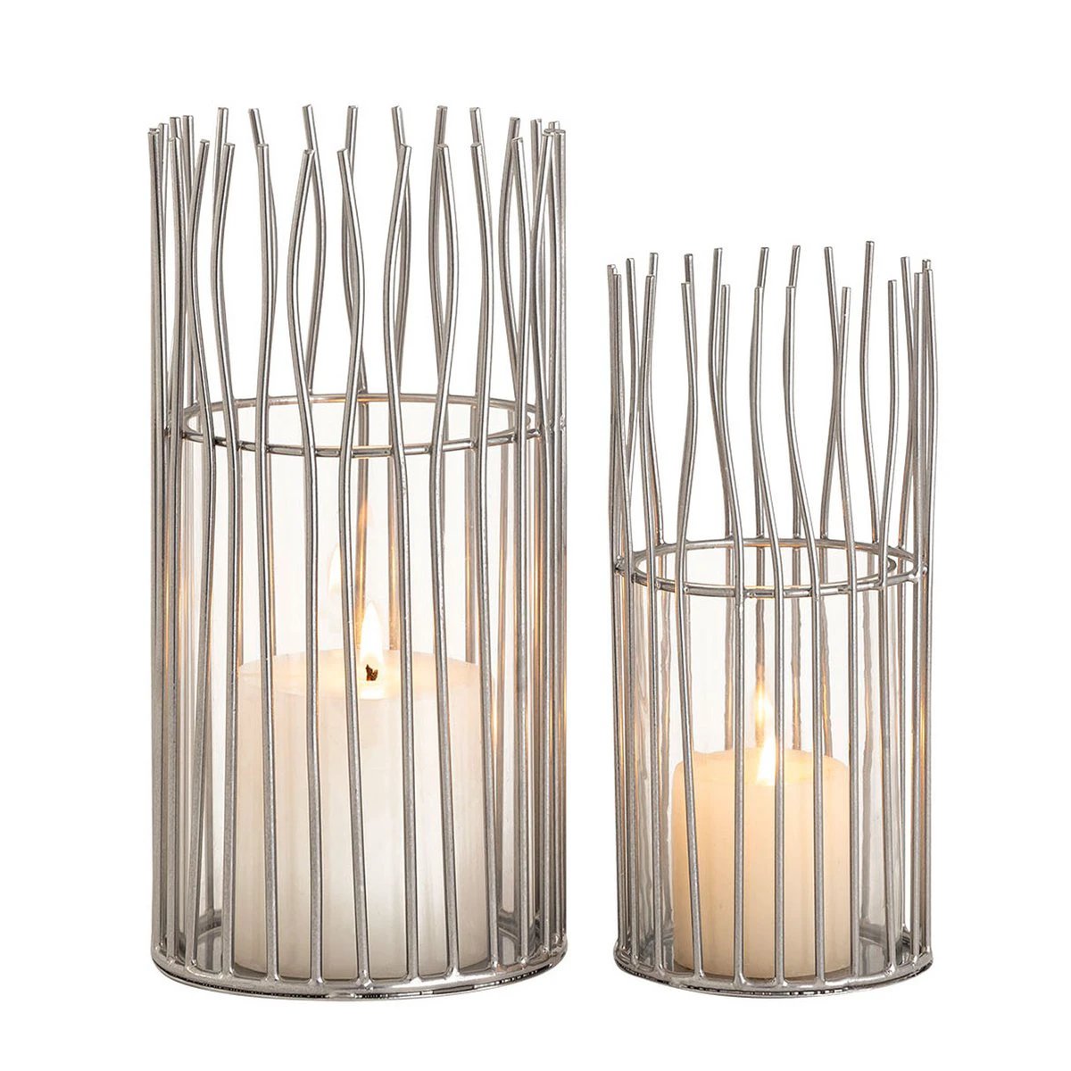 Candle holder set 2-part tealight holder wind light loft black or silver candlestick lanterns by Voglrieder kreatives Wohnen