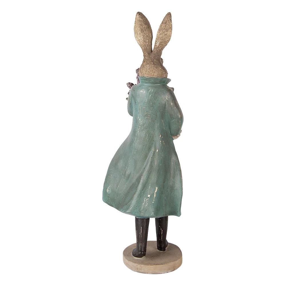 Decoration Statue Rabbit 17x15x53 cm Gold-colored Plastic by Clayre & Eef.