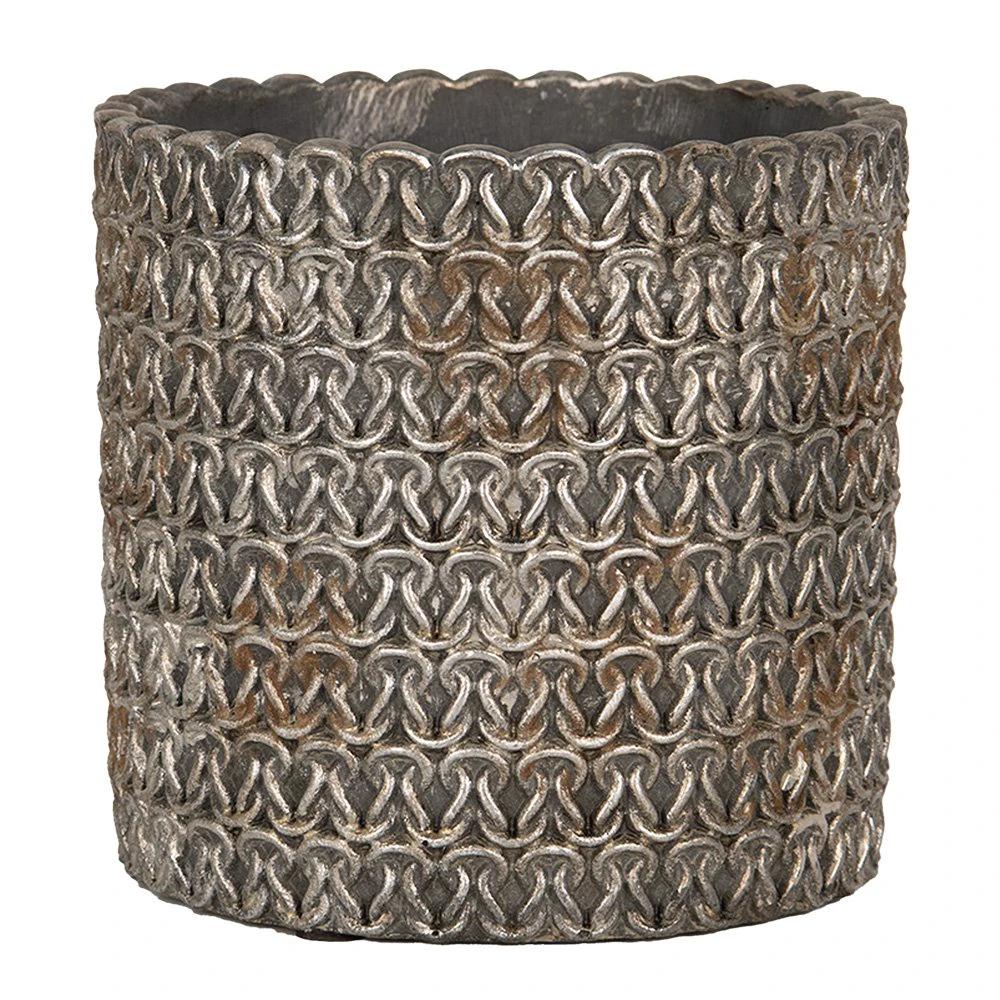 Flower Pot Indoor Ø 18x17 cm Gray Stone Plant Pot by Clayre & Eef.