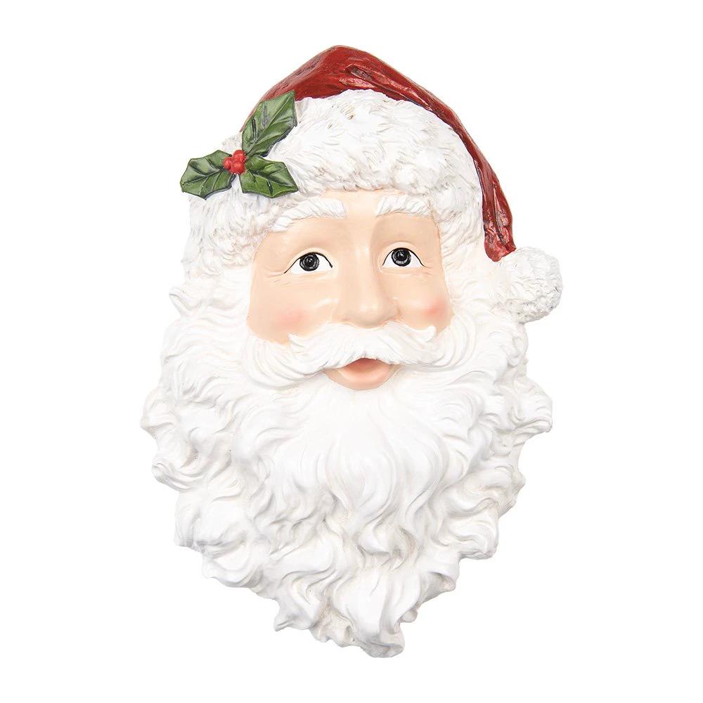 Wall decoration Santa Claus 32x9x45 cm White Red Plastic by Clayre & Eef.