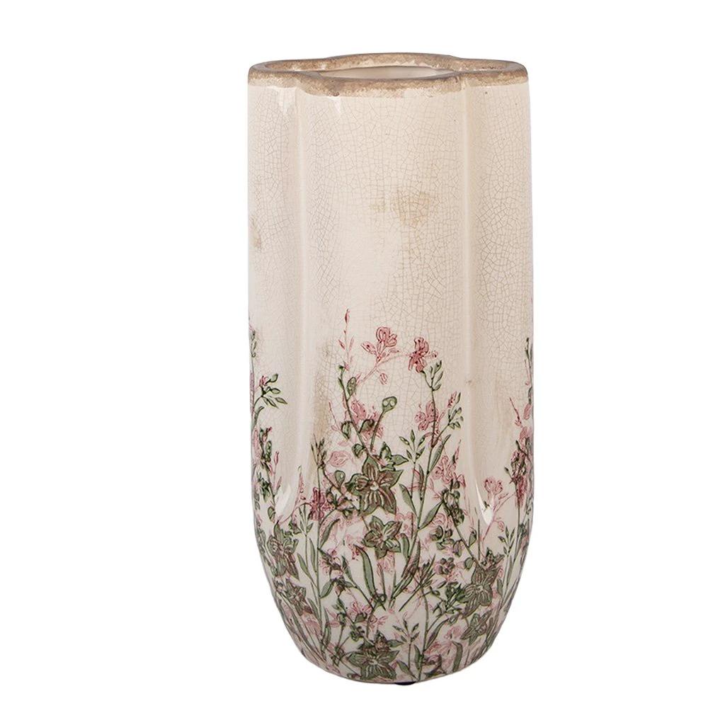 Vase Ø 15x30 cm beige Keramik von Clayre & Eef.
