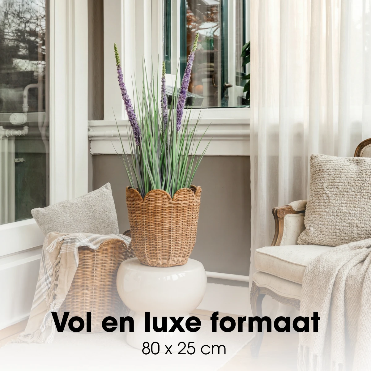 Artificial Plant Ornamental Grass Purple by Mica Decorations