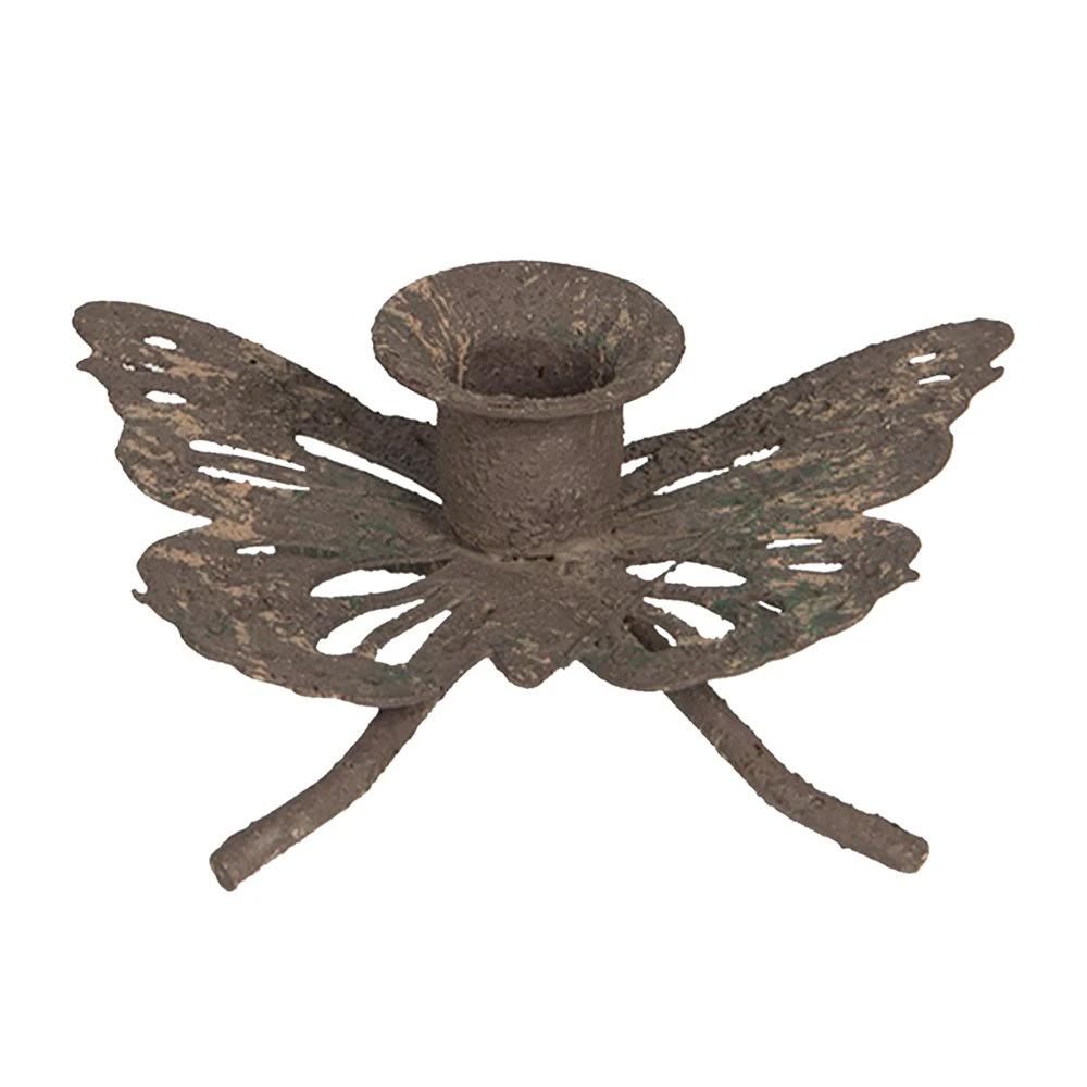Candlestick butterfly 8x6x4 cm by Clayre & Eef.