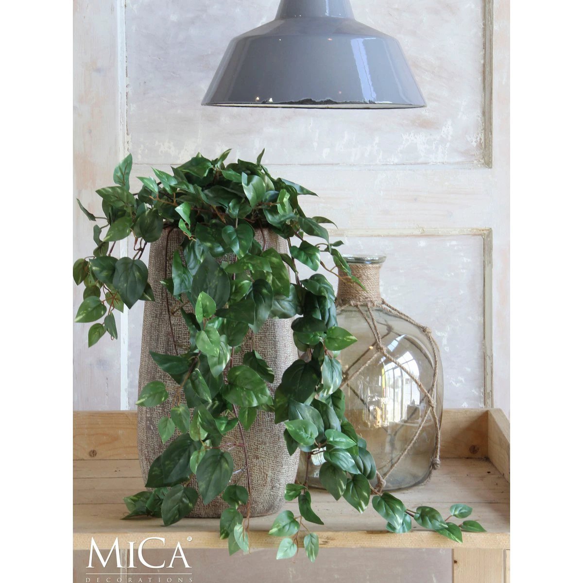 Artificial hanging plant Scindapsus hanging Green by Mica Decorations