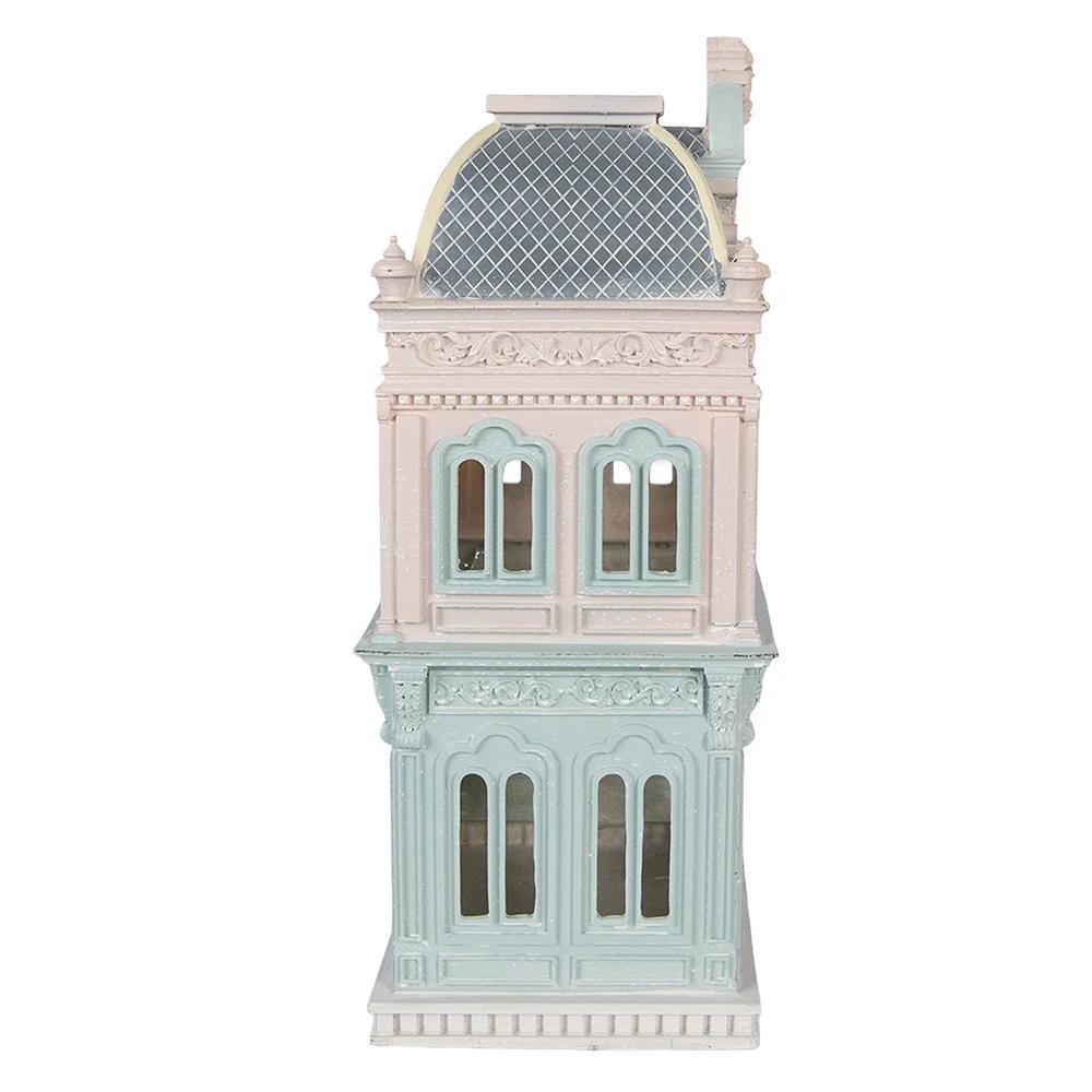 Decoration Statue House 19x15x38 cm Blue Plastic by Clayre & Eef.