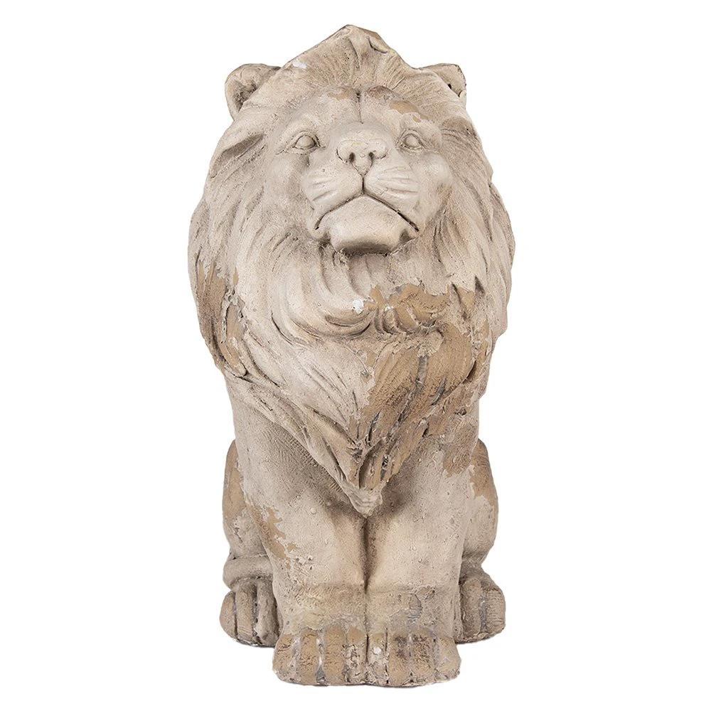 Decoration Statue Lion 31x20x41 cm Beige Ceramic by Clayre & Eef.